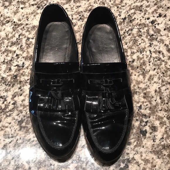 gucci patent loafers